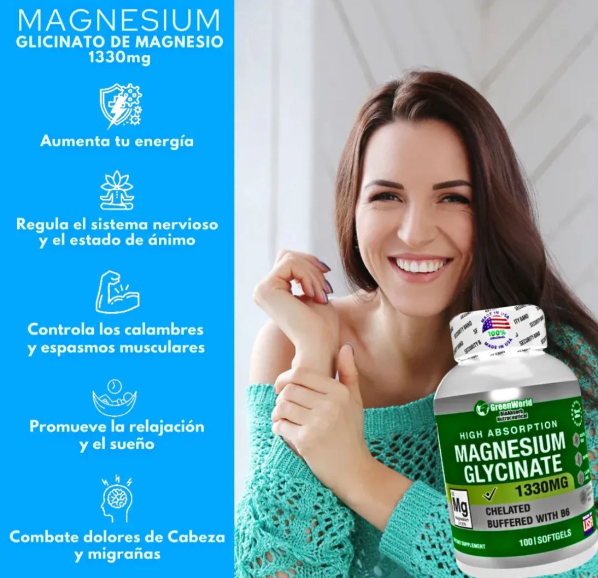 GLICINATO DE MAGNESIO X 100 Capsulas
