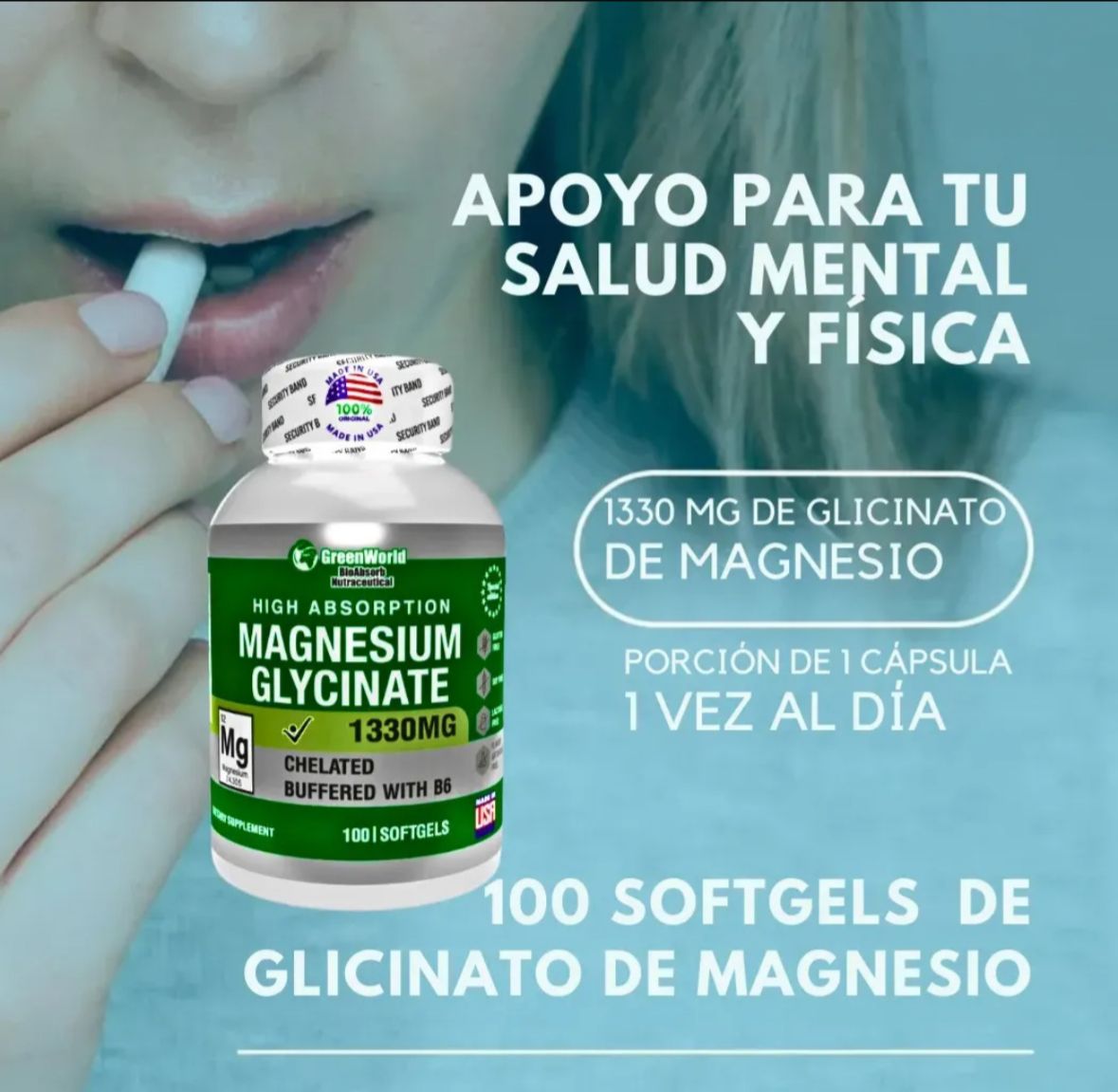 GLICINATO DE MAGNESIO X 100 Capsulas